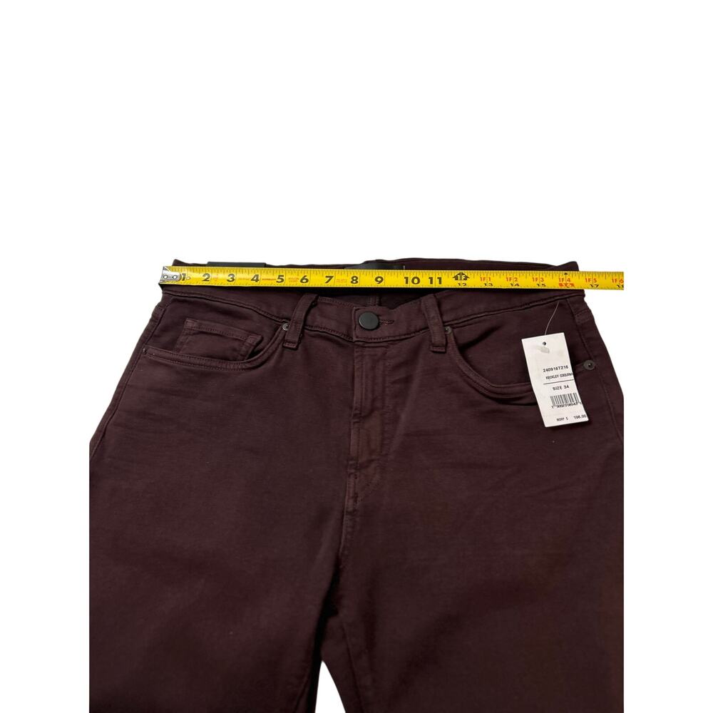 J Brand Kane Straight Fit Jean French Terry Burgundy Size 34 NWTs - Picture 11 of 13